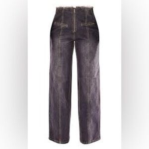 PRETTY LITTLE THING | Y2K Dirty Grey Raw Hem Straight Leg Jeans